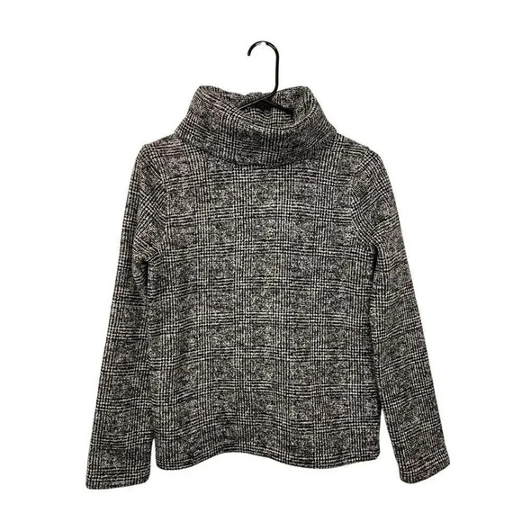 J. Crew Factory Funnel Neck Fleece Lined Pullover Sweater Plaid XS h1549 - Picture 3 of 15